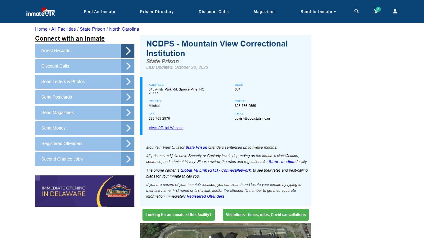NCDPS - Mountain View Correctional Institution & Inmate Search ...